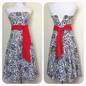 Tabitha Patterned Strapless Dress